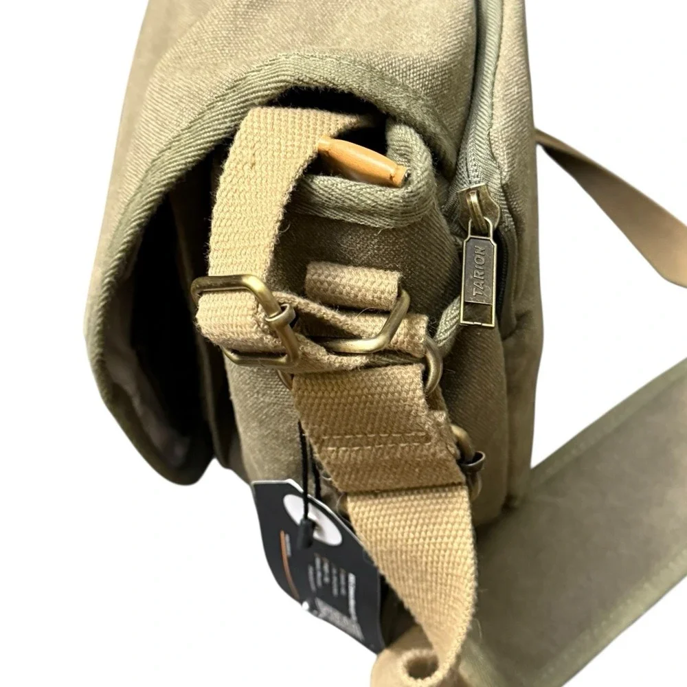 Tarion‎ RS01 Camera Messenger Bag DSLR Shoulder Padded Green Canvas NWT